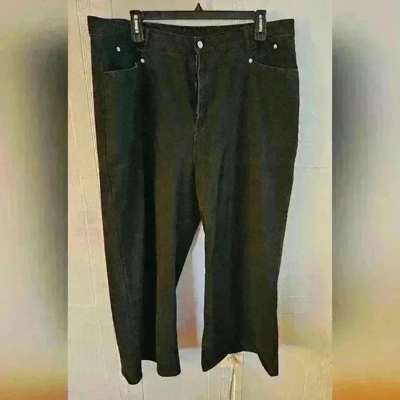 Cider Black Wide Leg High Rise Jeans Size 3X EUC - Picture 1 of 9